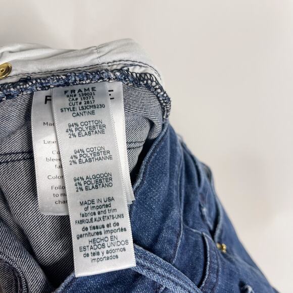Frame Womens 28 Le Skinny De Jean Crop Skinny Jeans with Shredded Hem in Cantine - Picture 9 of 11